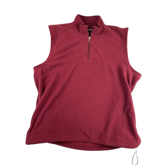 Bolle Golf Quarter Zip Vest Mens XL Red Burgundy Sleeveless Pullover - Picture 1 of 9